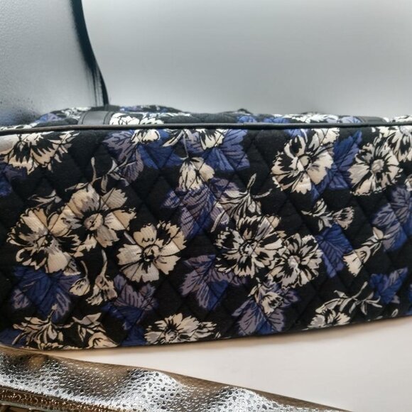 Large Vera Bradley Floral Tote - Blue/Lavender/Black/Gray 18" x 14" x 6-1/2" - Picture 9 of 11